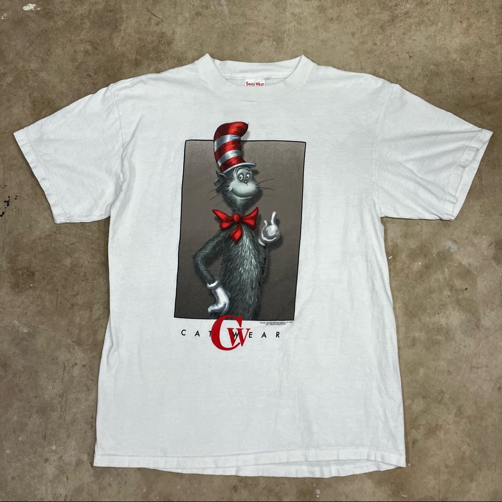 Vintage 90s T Shirt Seuss Wear Dr Seuss Cat In The Hat Streetwear Size Large